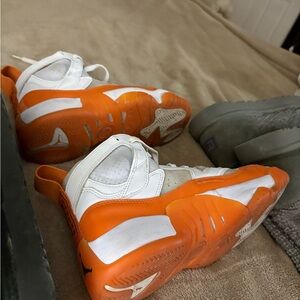 Jordan White and Orange Athletic Shoes-orange Jordan’s I wore them as a female